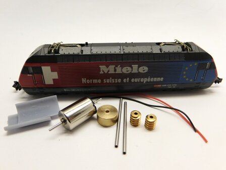 micromotor NH013C motor ombouwset voor Hobbytrain / Kato SBB Re 4/4 460, BLS Re 4/4 465