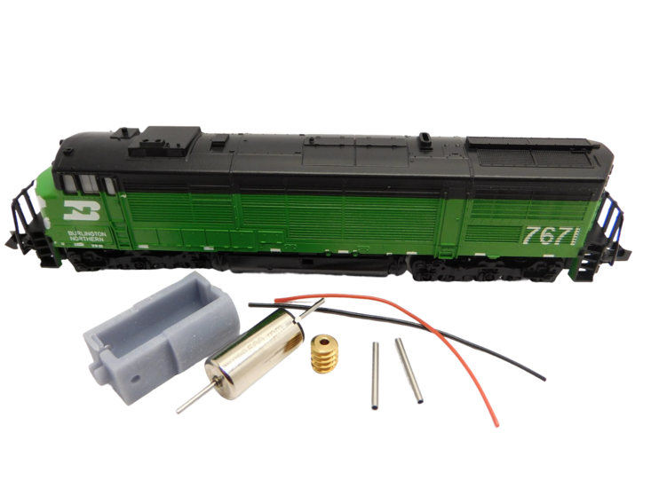 micromotor NM048G motor ombouwset voor Minitrix  US U30CG (Santa Fe, Amtrak, u.a.