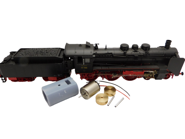 micromotor HR023F motor ombouwset voor Roco BR 17, BR 17.10, KPEV S10.1, &Ouml;BB Rh 617, DB BR 023