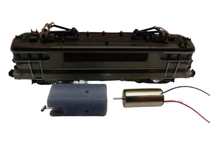 micromotor NLM05 motor ombouwset voor Lima nieuwe (Arnold) Motor, DB E 410, SNCF BB 9491, BB 67001, FS E 424/E444, SBB RBe 4/4, SBB Re 4/4, BR Class 81/86, BR Class 31, BR class 55 Deltic, US FP 45