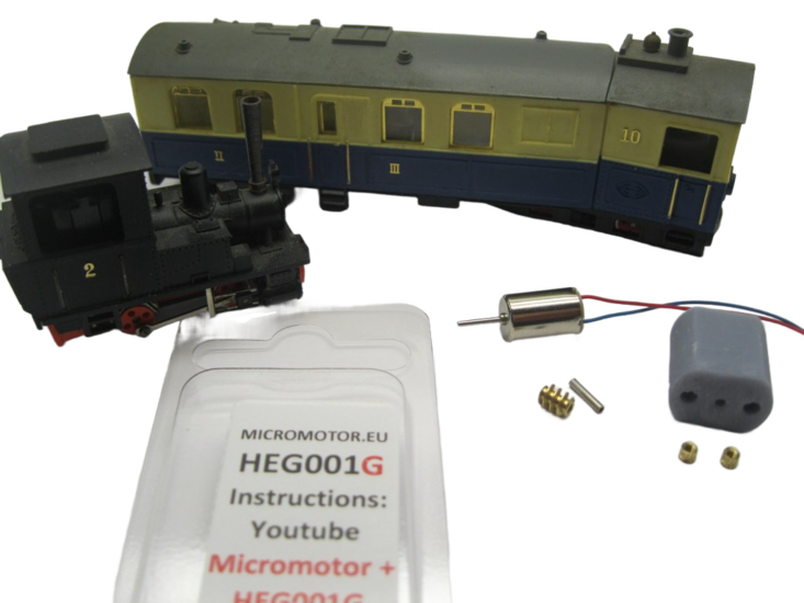 micromotor HEG001G motor ombouwset voor Egger Bahn / Jouef  H0e 