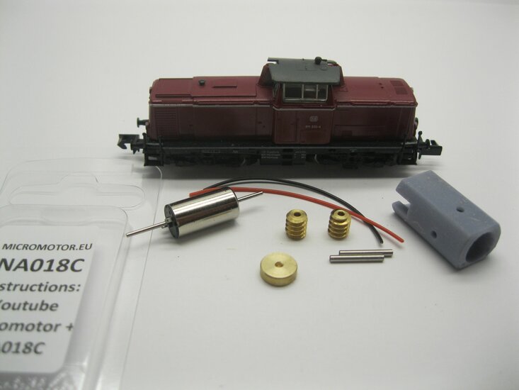 micromotor NA018C motor ombouwset voor Arnold DB SBB FS Solvay Seco TWE AVG V100 , BR 211, BR 212, Wiebe BR 213, &Ouml;BB Rh 2048