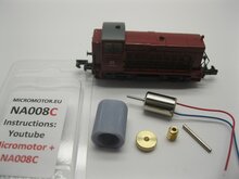 micromotor NA008C motor ombouwset voor Arnold V45 , SNCF Y 9200, SNCF Y 51115, SNCF Y 7530, BR D 2895